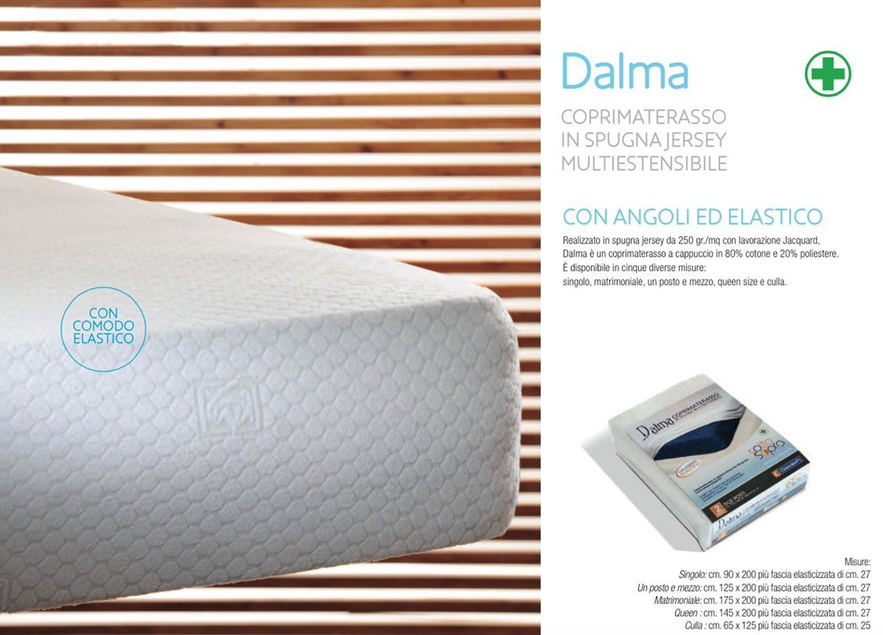 Image of Coprimaterasso Dalma In Spugna Jersey Multiestensibile - Matrimoniale - Dalma