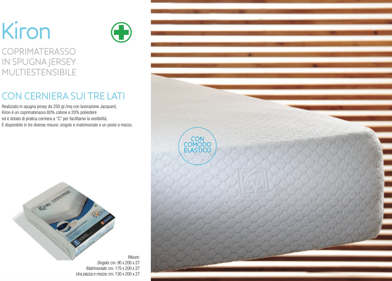 Image of Coprimaterasso Kiron In Spugna Jersey Multiestensibile - Matrimoniale - kiron