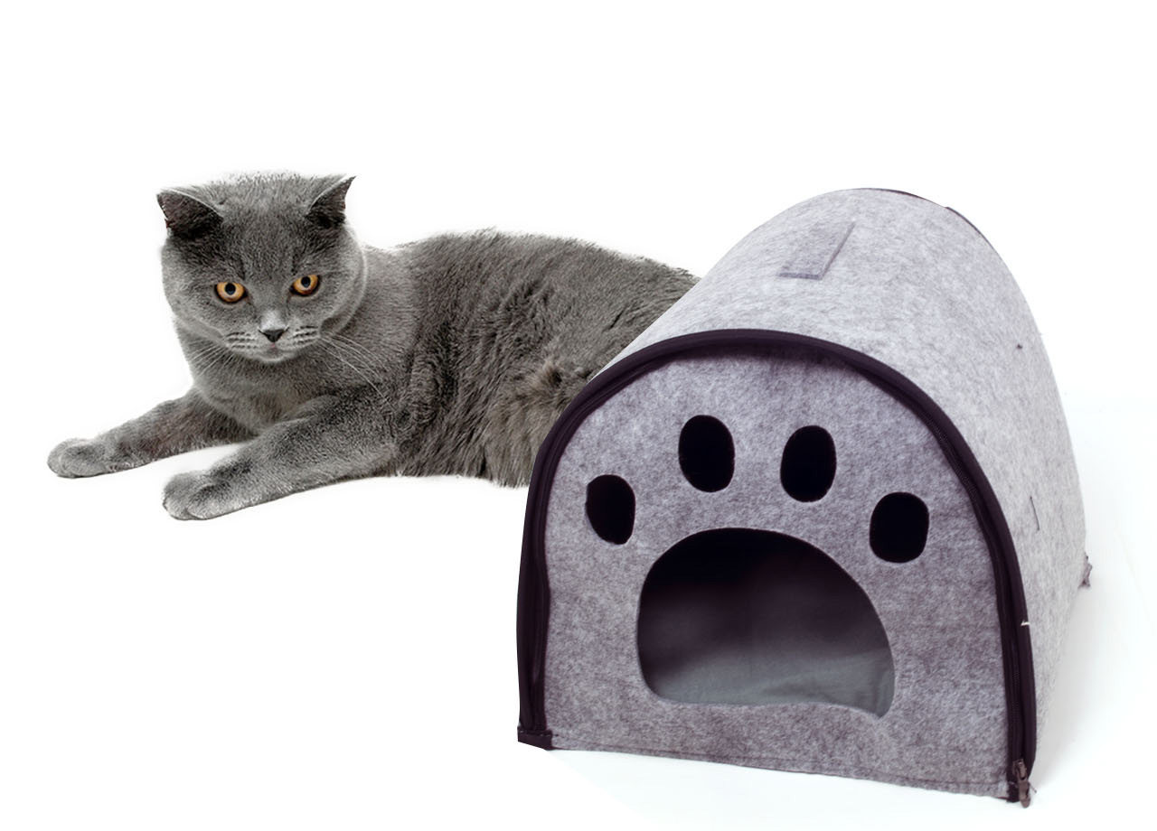 Image of Cuccia Con Cuscino Per Animali Domestici Modello Impronte