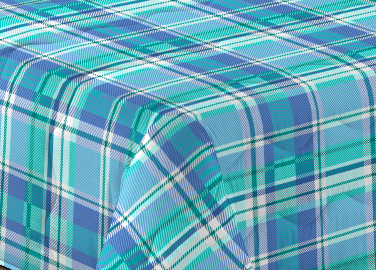 Trapunta Piumone Letto Invernale Imbottita 300gr Scaldanotti Tartan - Foto 3 di 25