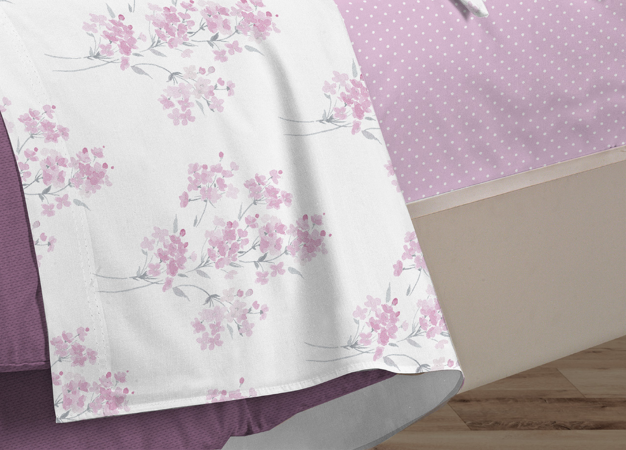 Completo Lenzuola Letto 100% Cotone Made Italy 3027 Disegno Primavera - Foto 16 di 17