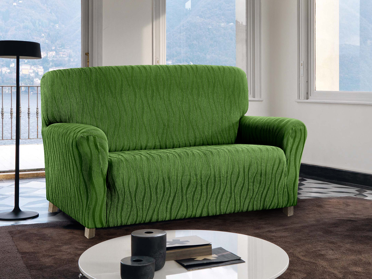 Copridivano Sofà Poltrona Elasticizzato Protezione Macchie Modello Wonderful - 2 Posti - Verde