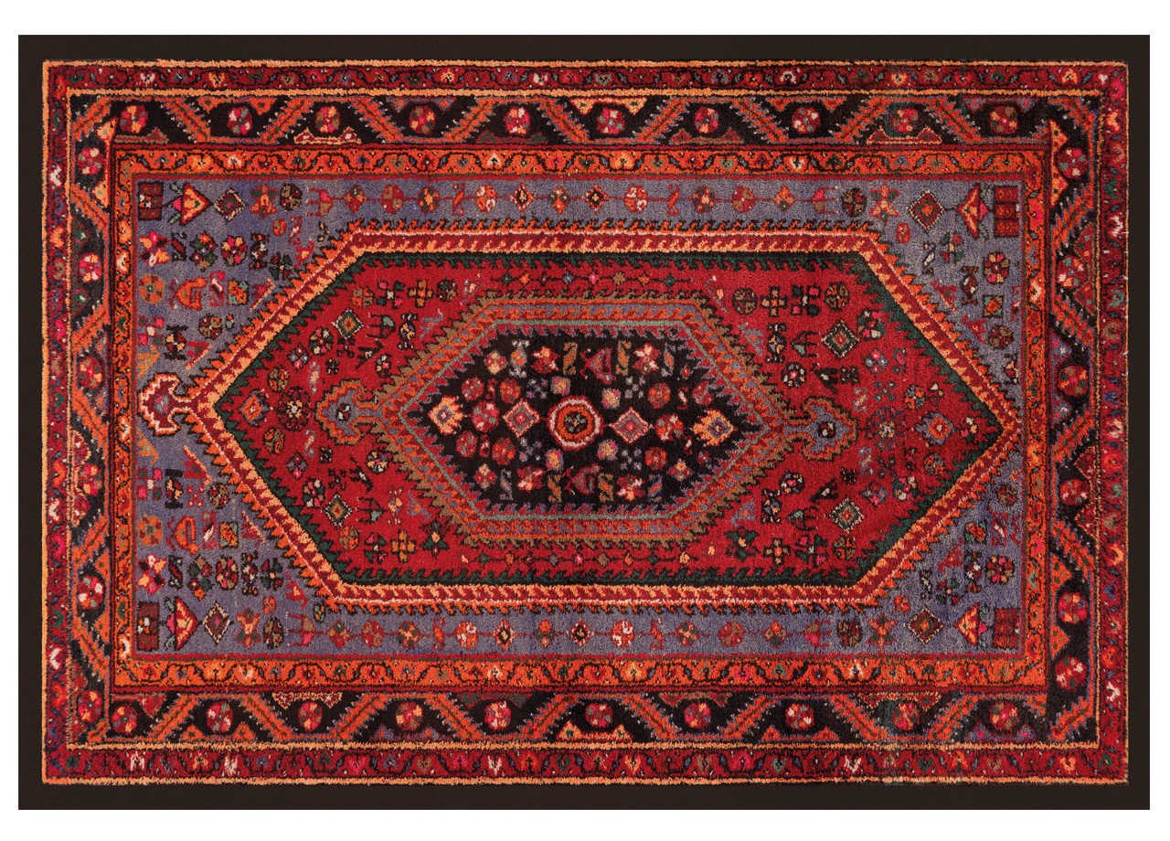 Tappeto Antiscivolo Stampa Digitale Linea Emozioni D'Oriente Dis. Mossul Rosso - 104x154 - Rosso