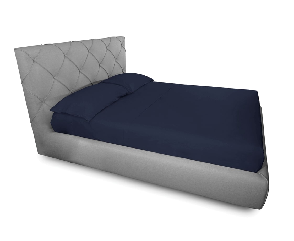 Image of Completo Lenzuola In 100% Cotone In Tinta Unita Made In Italy - Singolo - Blu notte