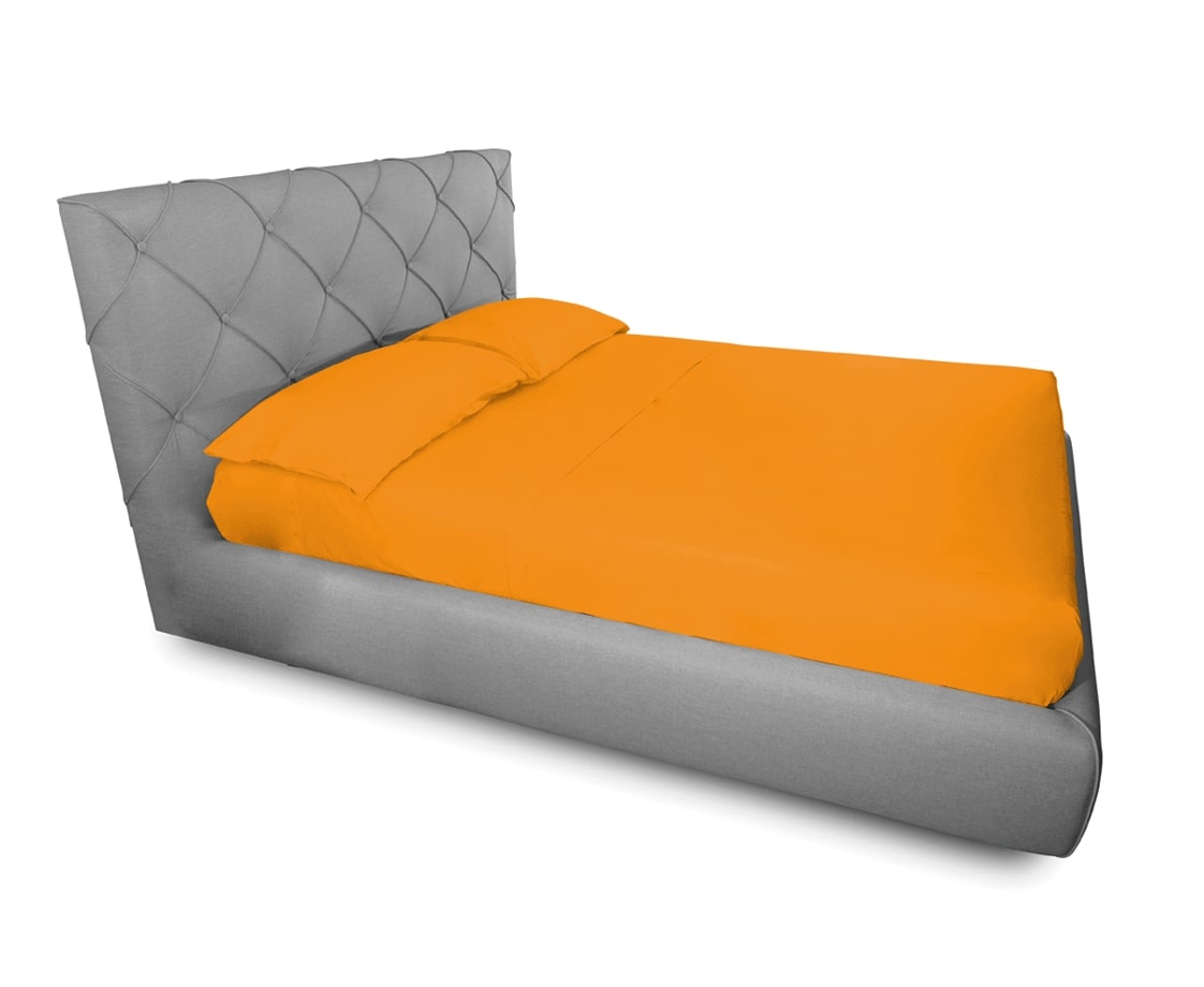 Completo Lenzuola In 100% Cotone In Tinta Unita Made In Italy - Singolo - Ocra