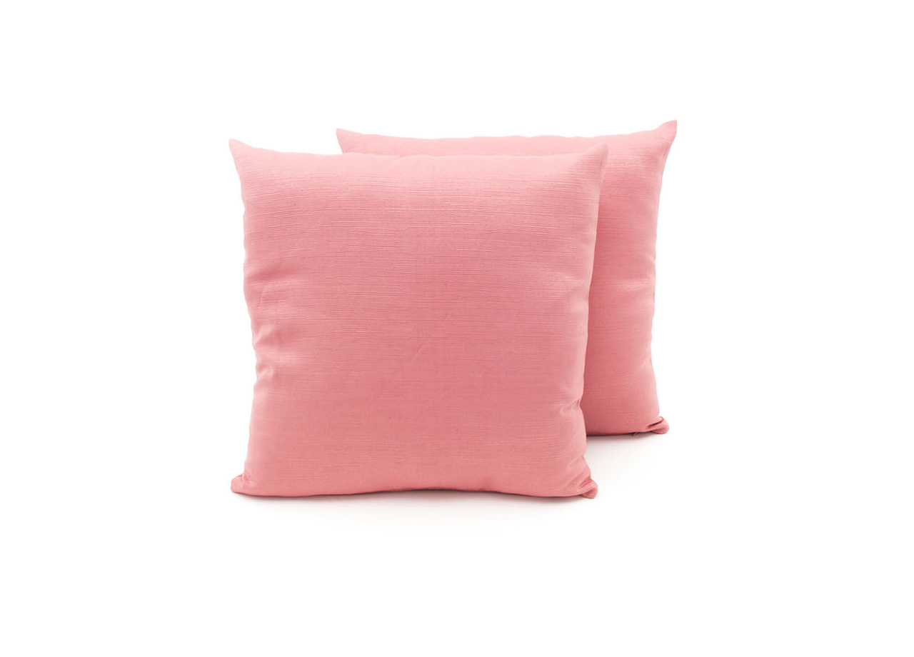 Image of Coppia Cuscini Arrossoo Imbottiti Tessuto Ottoman In Tinta Unita Rosa Antico 41 - 60x60 - Rosa Antico 41