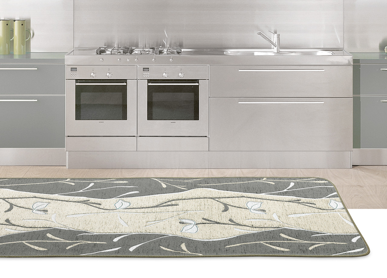 Tappeto Da Bagno Disegno River - 55x120 - Bordeaux
