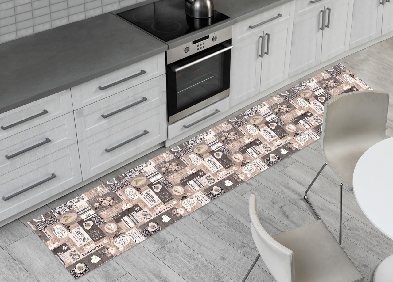 Tappeto Passatoia Antiscivolo Con Stampa Digitale Dis. Couture Paris - 50x320 - Heart&Roses