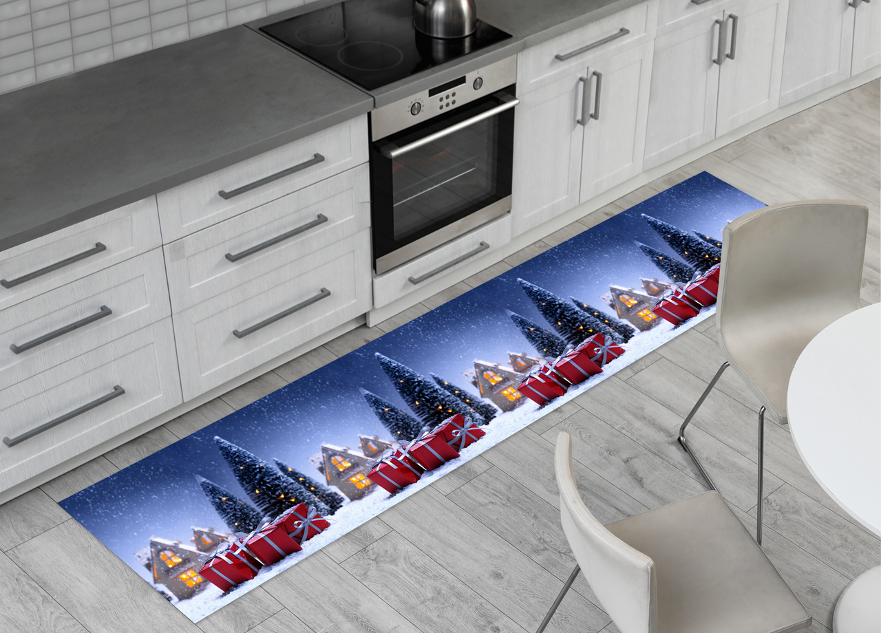 Image of Tappeto Passatoia Cucina Antiscivolo Sottolavello Digitale Natale House Gift - 52x280 - House Gift