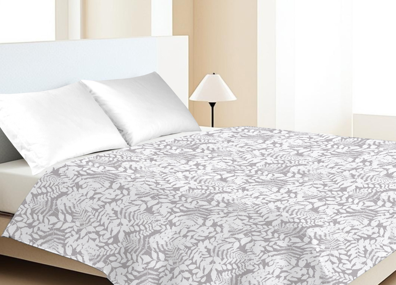 Copriletto Piquet Primavera Estate 100% Cotone Disegno Natura - Matrimoniale - Beige