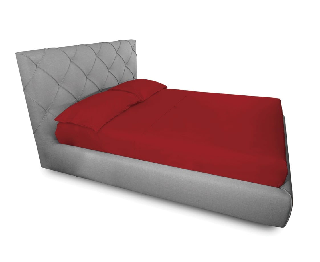 Completo Lenzuola In 100% Cotone In Tinta Unita Made In Italy - Singolo - Rosso