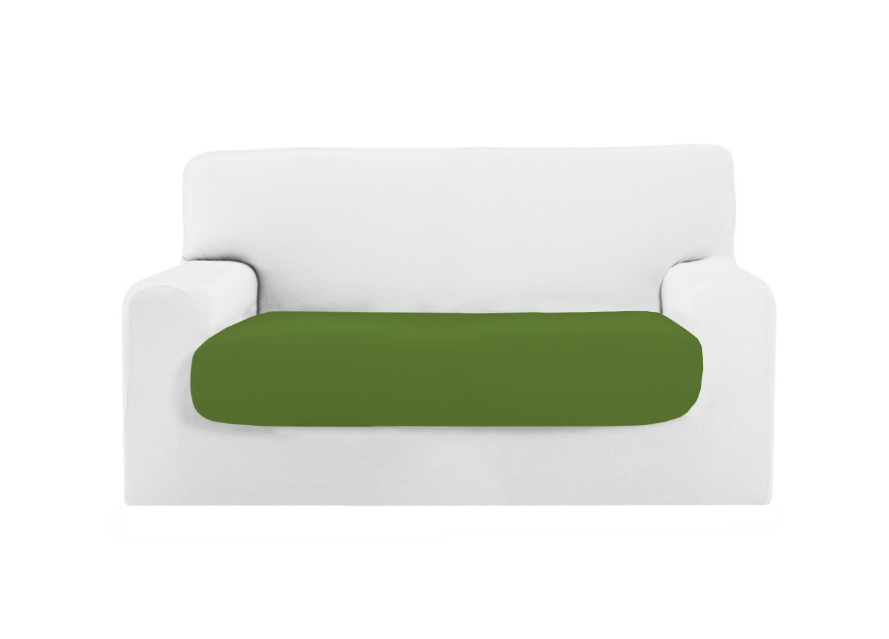 Copridivano Copriseduta Sofà Elasticizzato Tinta Unita Smile Tessuto Millerighe - Seduta 4 Posti - Verde