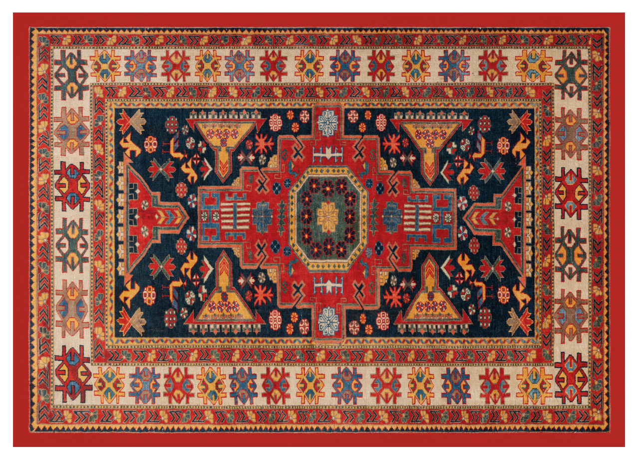 Tappeto Antiscivolo Stampa Digitale Linea Emozioni D'Oriente Shirvan Arancio - 108x154 - Arancio