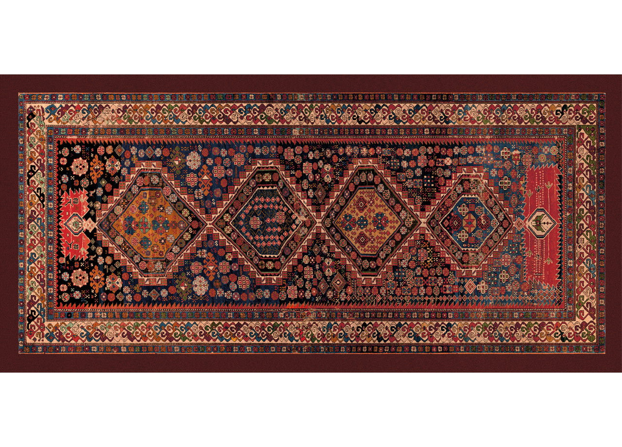 Tappeto Antiscivolo Stampa Digitale Linea Emozioni D'Oriente Dis. Shirvan Oro - 74x161 - Oro