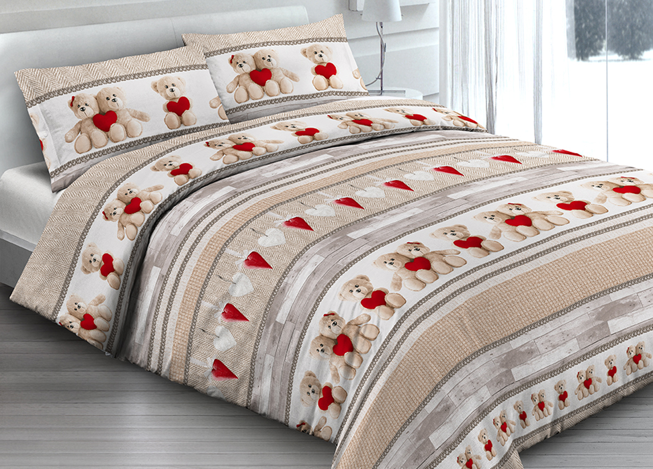 Image of Copripiumino In 100% Cotone In Fantasia Sweet Orsetto - Singolo - Sweet Orsetto