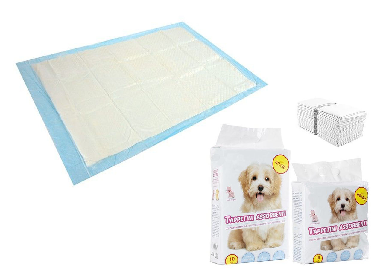 Image of Tappeto Assorbente per Animali 60x60 cm - 10 Confezioni - Tappeto Assorbente