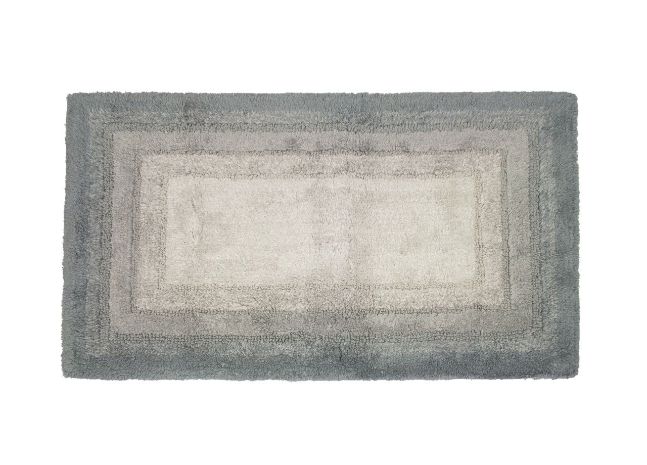 Tappeto Bagno Rettangolare In Spugna Morbida Antiscivolo Degradè Carbone - 55x110 - Carbone
