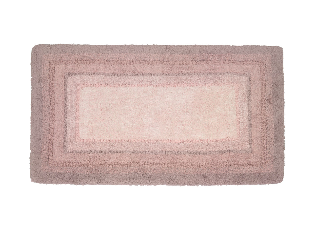 Tappeto Bagno Rettangolare In Spugna Morbida Antiscivolo Degradè Confetto - 55x110 - Confetto
