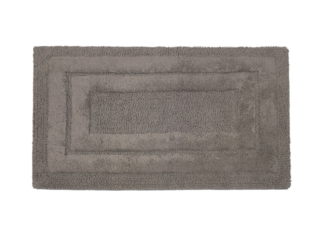 Image of Tappeto Casa Bagno Cotone Spugna Morbida Tinta Unita Antiscivolo Sirio Carbonio - 55x100 - Carbonio