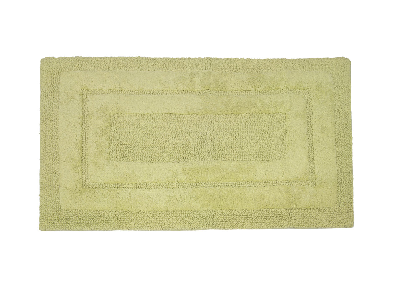 Image of Tappeto Casa Bagno Cotone Spugna Morbida Tinta Unita Antiscivolo Sirio Erba - 55x100 - Erba