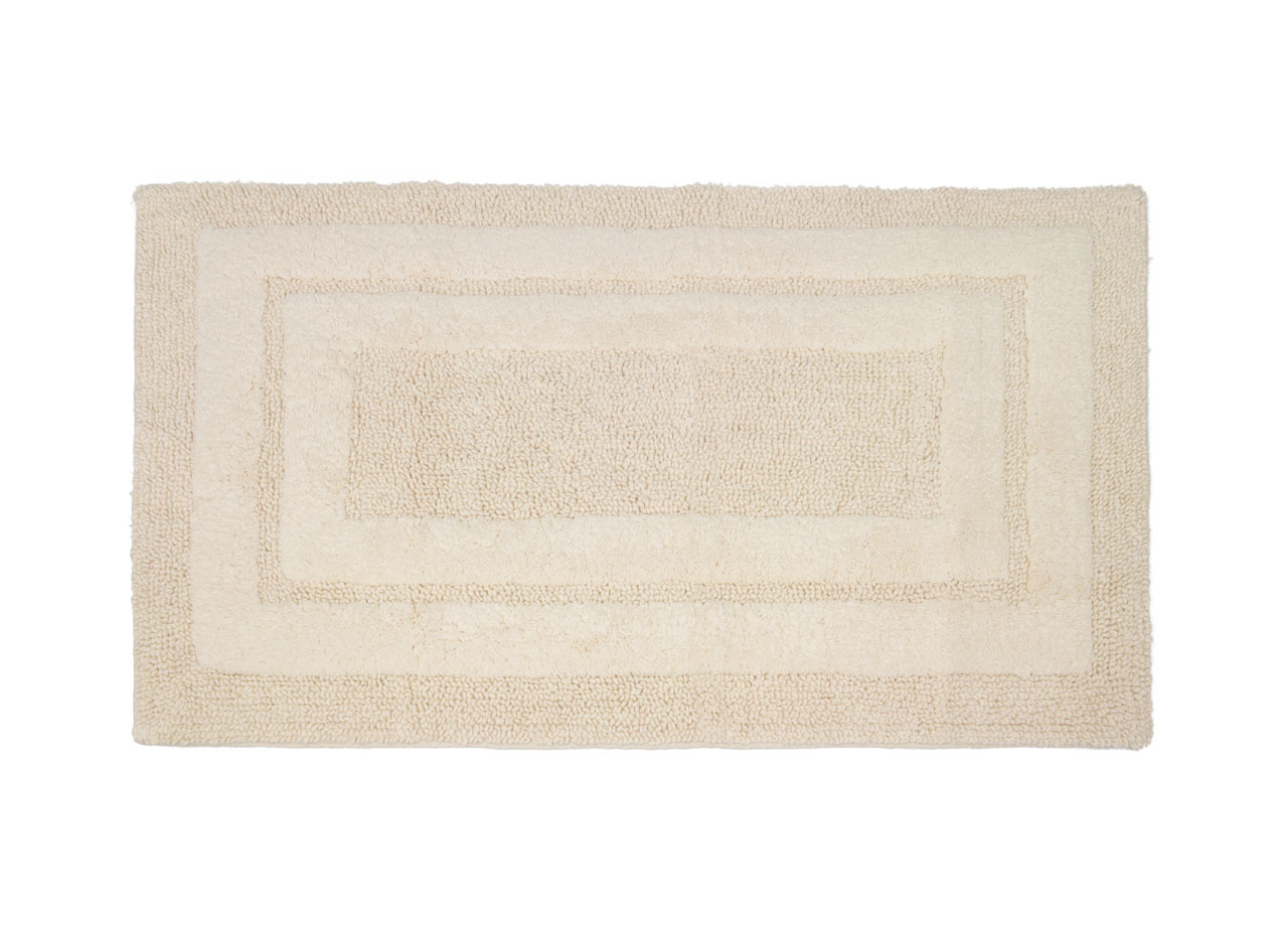 Image of Tappeto Casa Bagno Cotone Spugna Morbida Tinta Unita Antiscivolo Sirio Farina - 55x100 - Farina