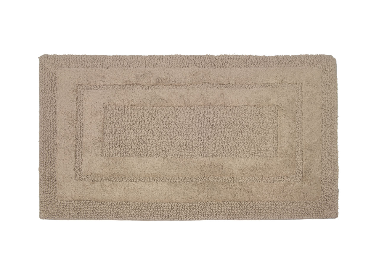 Image of Tappeto Casa Bagno Cotone Spugna Morbida Tinta Unita Antiscivolo Sirio Lino - 55x100 - Lino