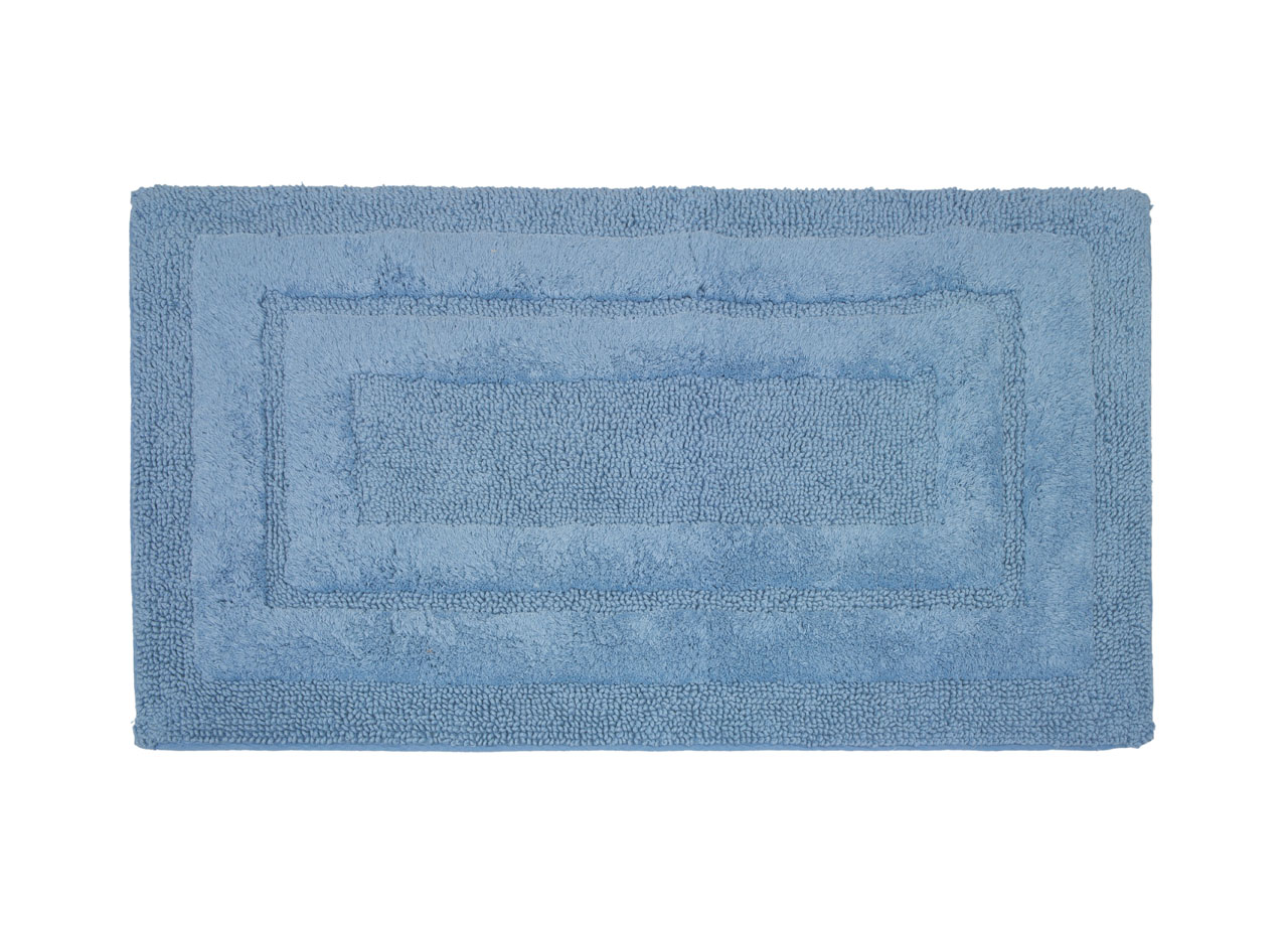 Image of Tappeto Casa Bagno Cotone Spugna Morbida Tinta Unita Antiscivolo Sirio Mediterraneo - 55x100 - Mediterraneo
