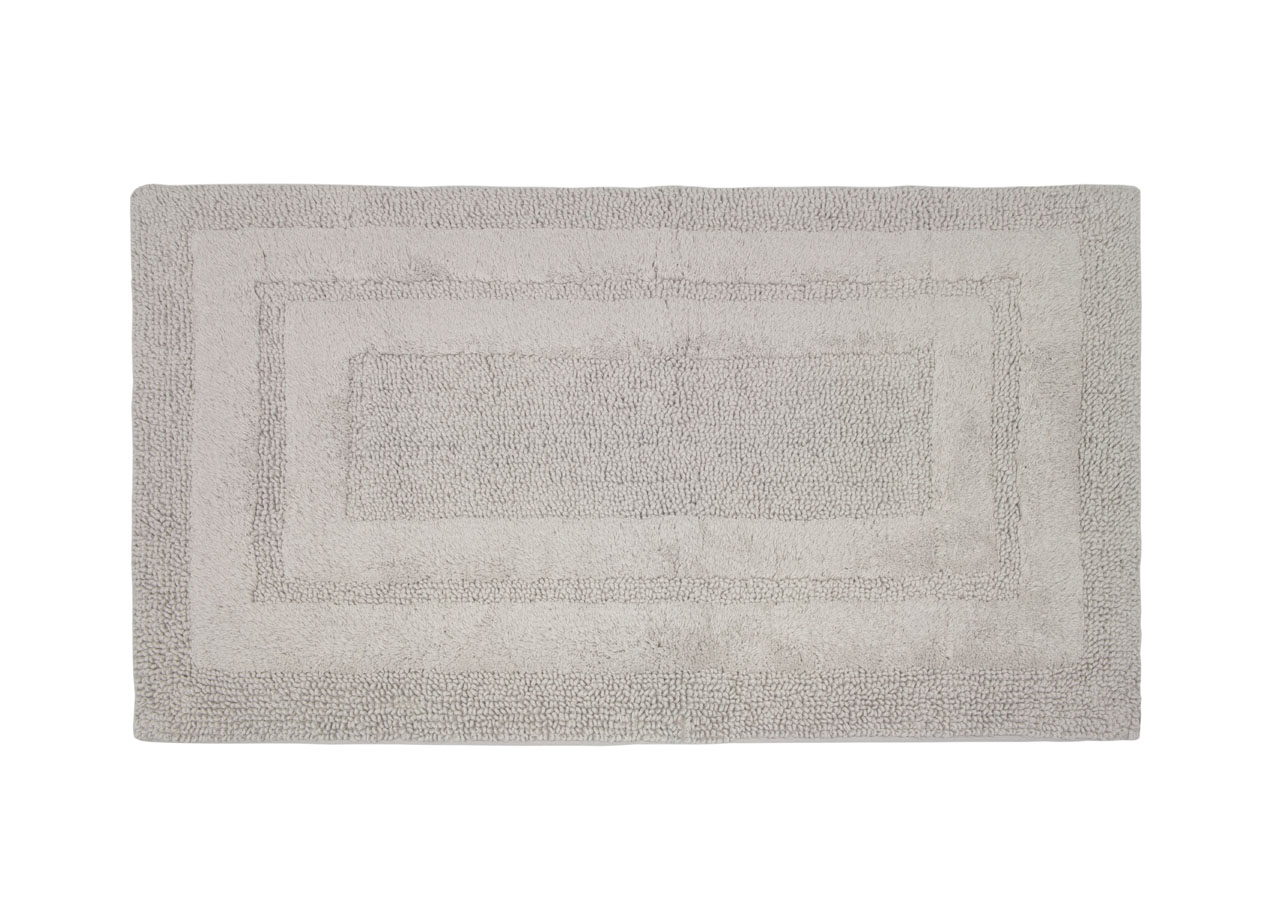 Image of Tappeto Casa Bagno Cotone Spugna Morbida Tinta Unita Antiscivolo Sirio Perla - 55x100 - Perla