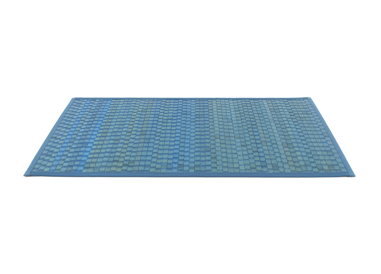 Tappeto Bamboo Antiscivolo In Tinta Unita Cucina Salotto - 60x300 - Azzurro