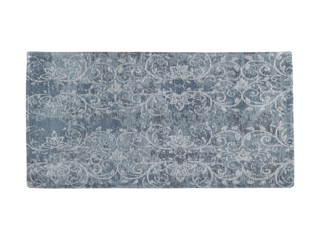 Tappeto Velour Antiscivolo Disegno Delavè By Suardi - 65x110(2Tappeti) - Azzurro