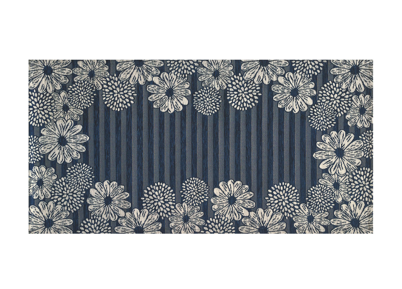 Image of Tappeto Passatoia Runner Cucina Antiscivolo Lavabile Disegno Sole Blu Suardi - 55x140 - Blu