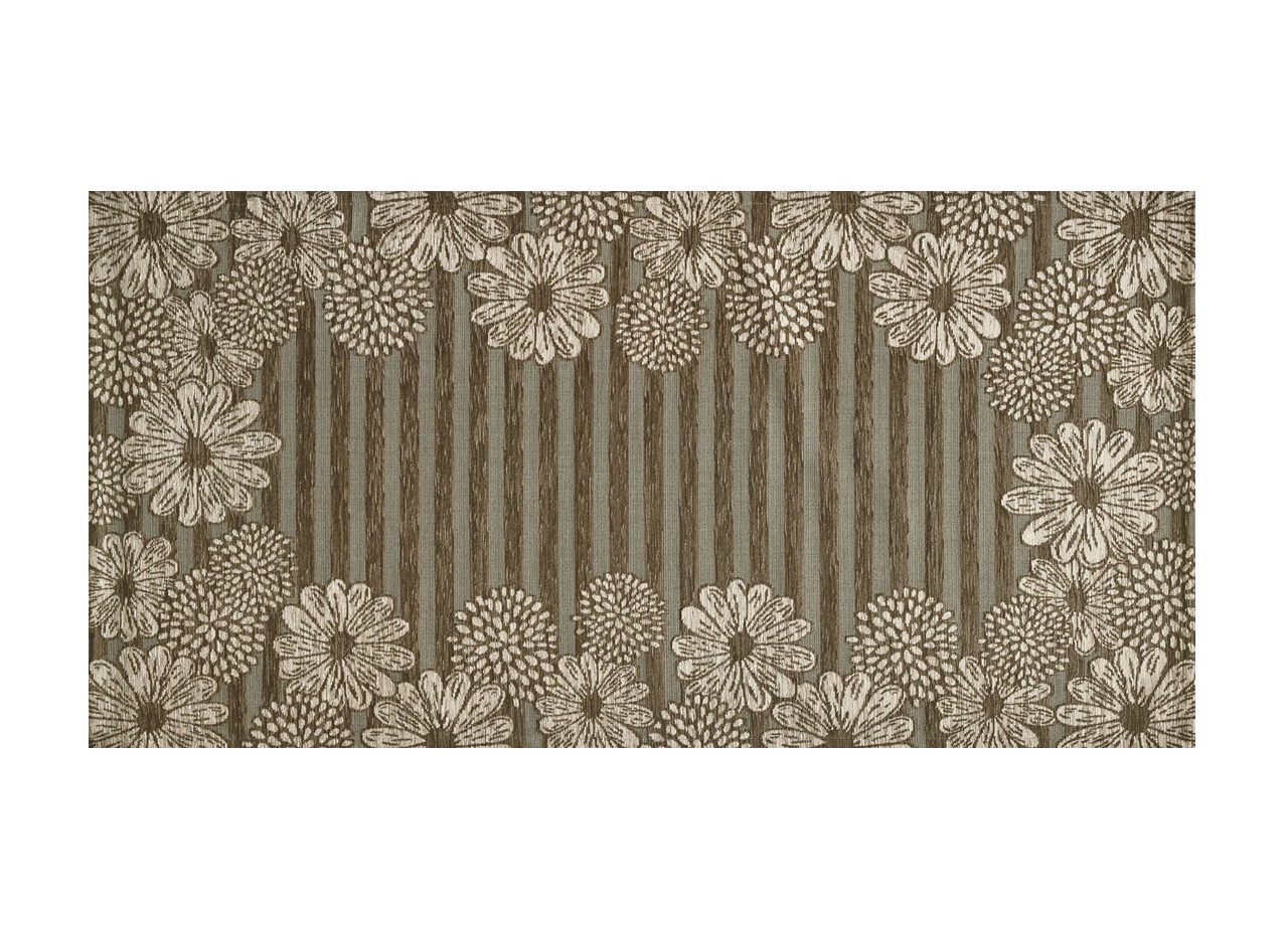 Image of Tappeto Passatoia Runner Cucina Antiscivolo Lavabile Disegno Sole Fango Suardi - 55x280 - Fango