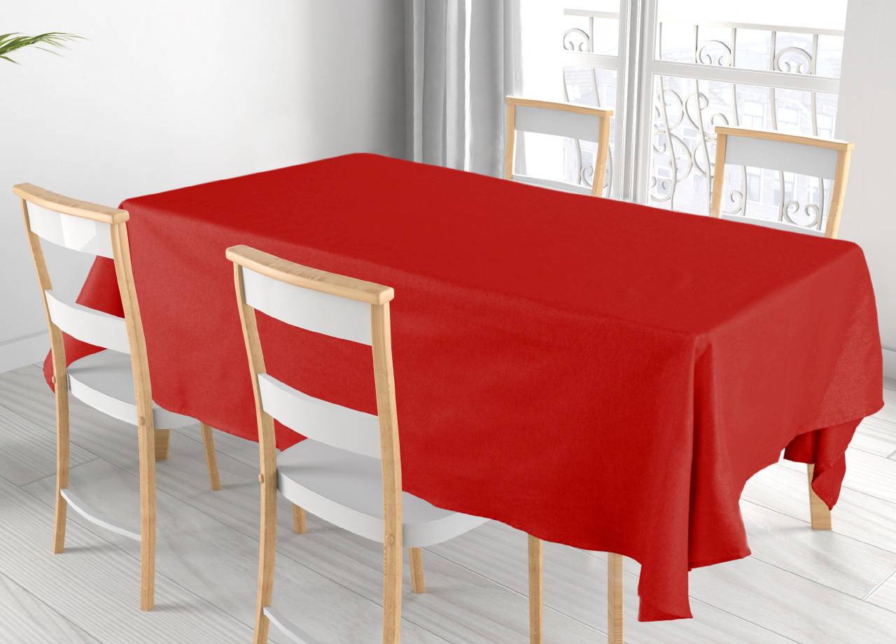 Tovaglia Cucina Soggiorno Tinta Unita Lurex Modello Joychrist - 140x360cm - Rosso
